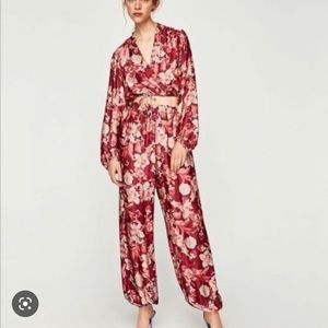 NWT Zara red floral set